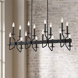 Image1 of Franklin Iron Works Finnegan 36 1/4" Black 16-Light Island Chandelier