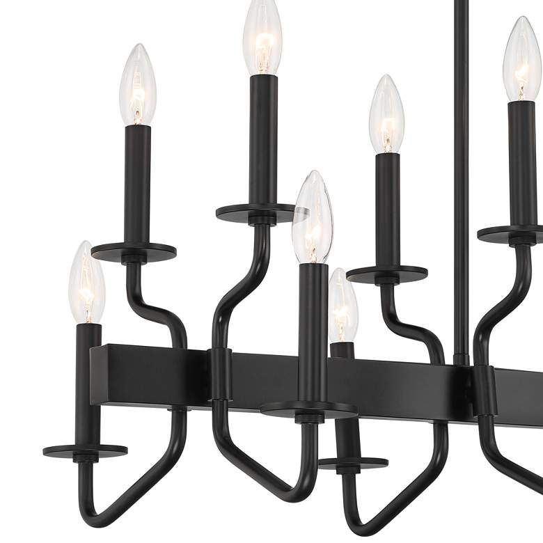 Image 3 Franklin Iron Works Finnegan 36 1/4" Black 16-Light Island Chandelier more views