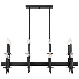 Image5 of Franklin Iron Works Finnegan 36 1/4" Black 16-Light Island Chandelier more views