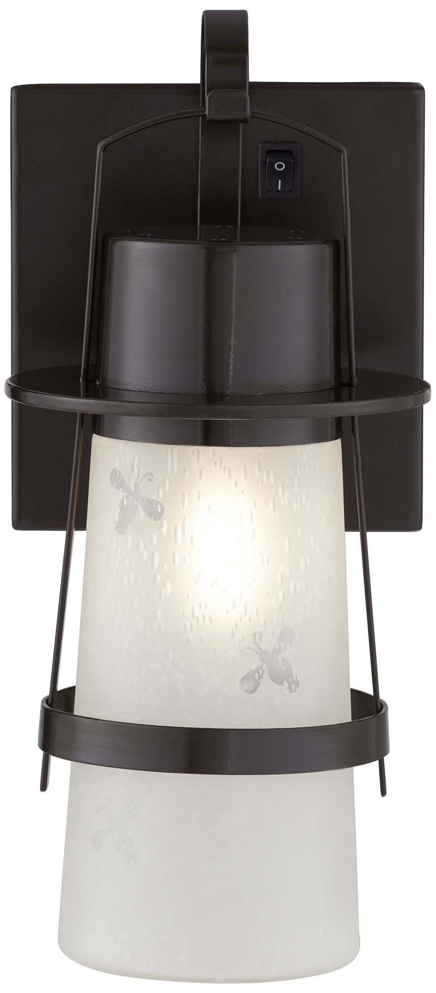 Image Franklin Iron Works Fireflies 13 1/4" Glass and Black Wall Sconce