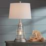 Franklin Iron Works Fisher Galvanized Metal Night Light Lantern Table Lamp