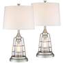 Franklin Iron Works Fisher Metal Night Light Table Lamps Set of 2