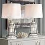 Franklin Iron Works Fisher Metal Night Light Table Lamps Set of 2