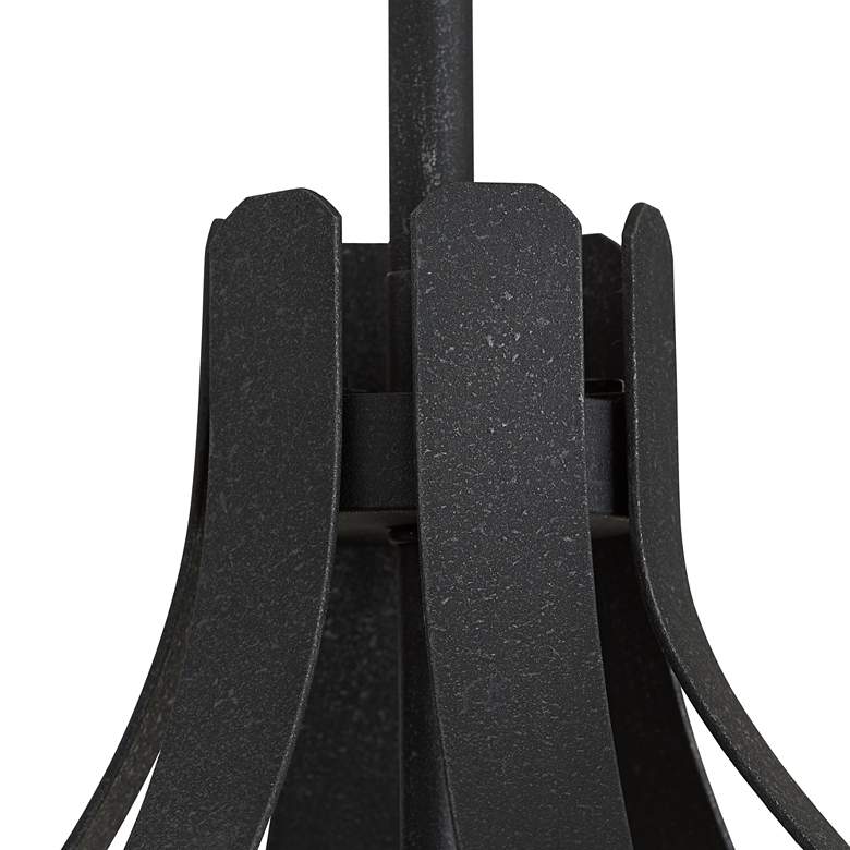 Image 4 Franklin Iron Works Fleur 27" Textured Black 6-Light Pendant Light more views