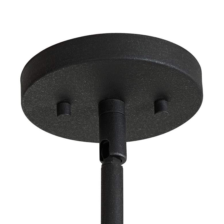 Image 6 Franklin Iron Works Fleur 27" Textured Black 6-Light Pendant Light more views