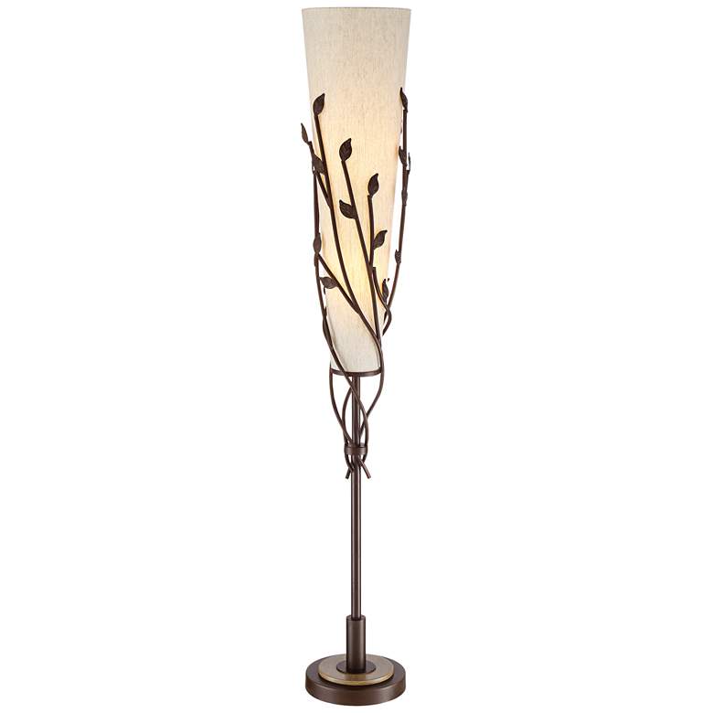 Image 2 Franklin Iron Works Folia 66 inch Bronze Organic Vine Uplight Floor Lamp