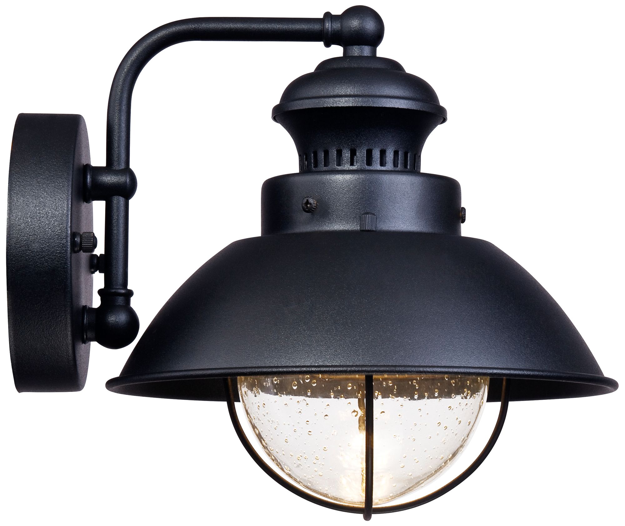 Franklin Iron Works Fordham 8" High Black LED Outdoor Wall Light