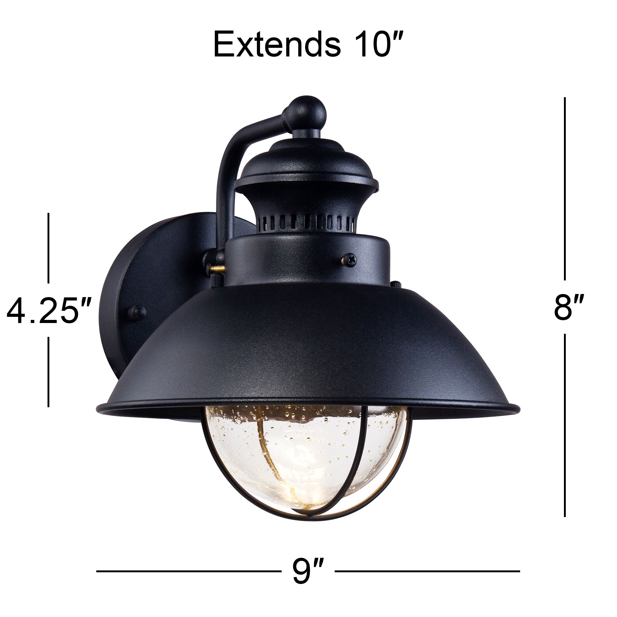 Franklin Iron Works Fordham 8" High Black LED Outdoor Wall Light