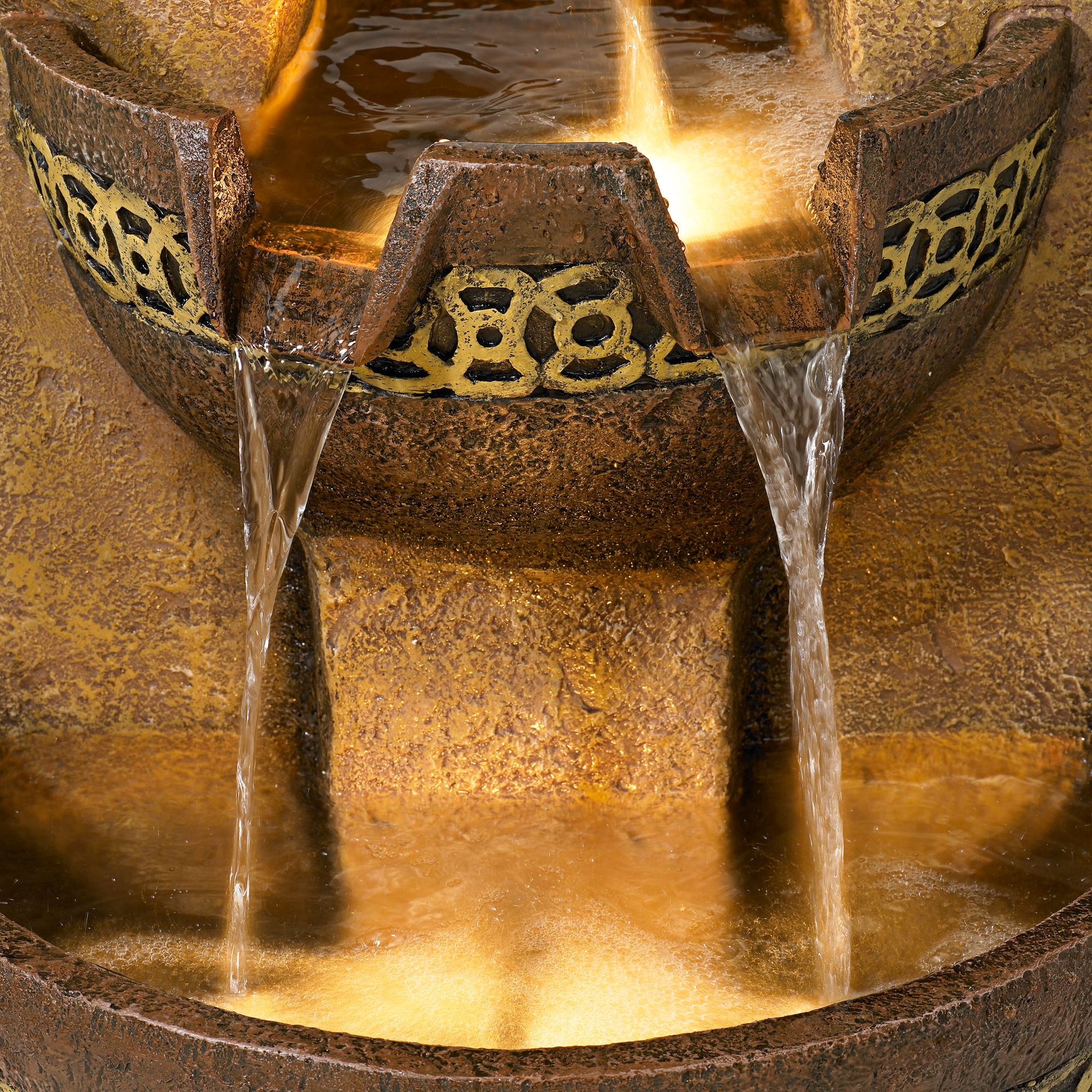 Image 5 Franklin Iron Works Four Bowl 41 1/2"H LED Cascading Floor Fountain more views