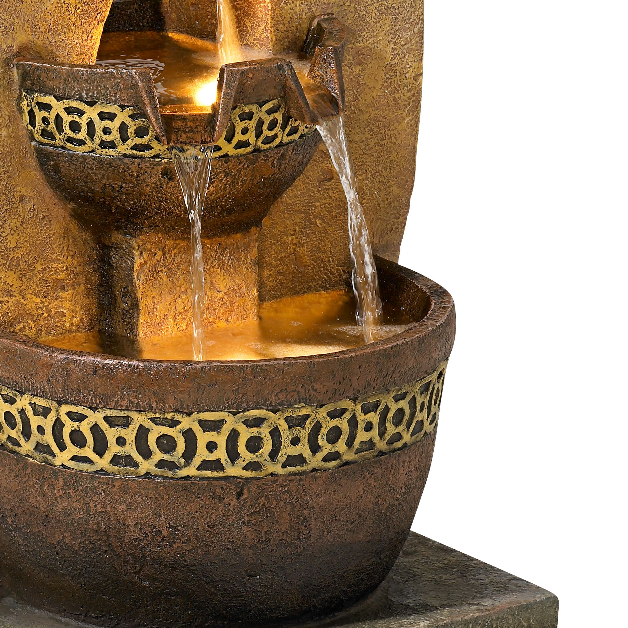 Image 6 Franklin Iron Works Four Bowl 41 1/2"H LED Cascading Floor Fountain more views