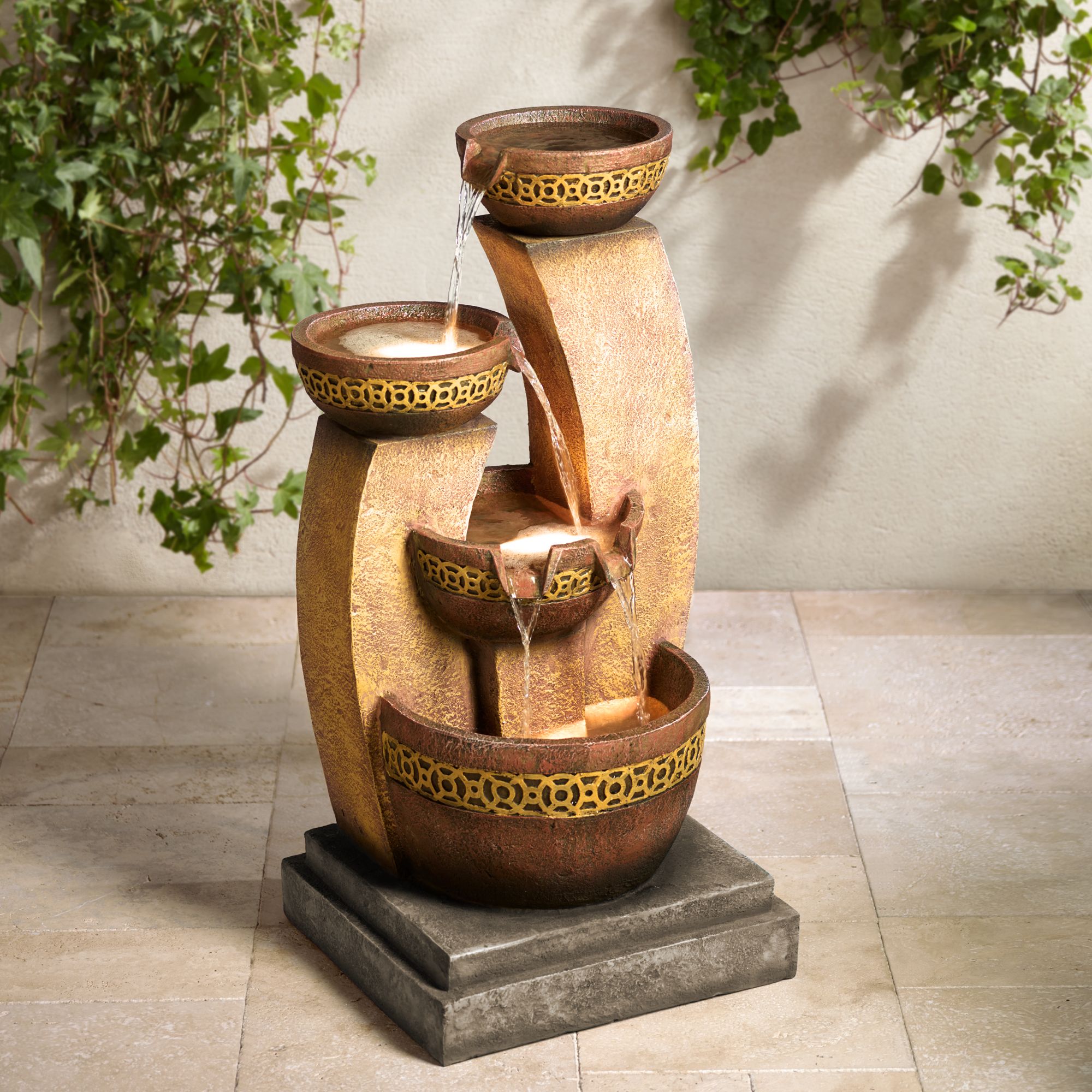Four Bowl Cascading Fountain Video