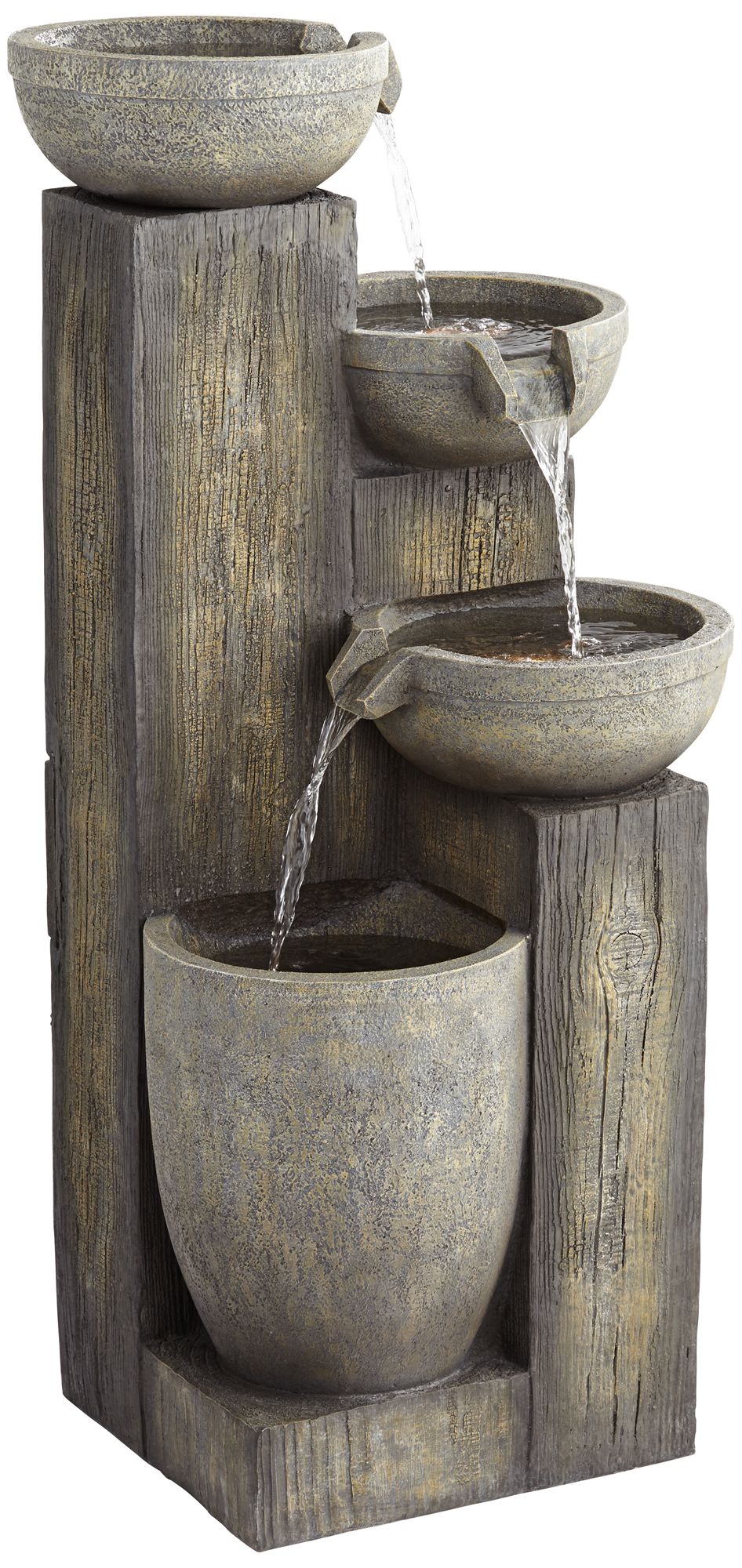 Image 2 Franklin Iron Works Four Tier 40 1/2"H LED Cascading Floor Fountain
