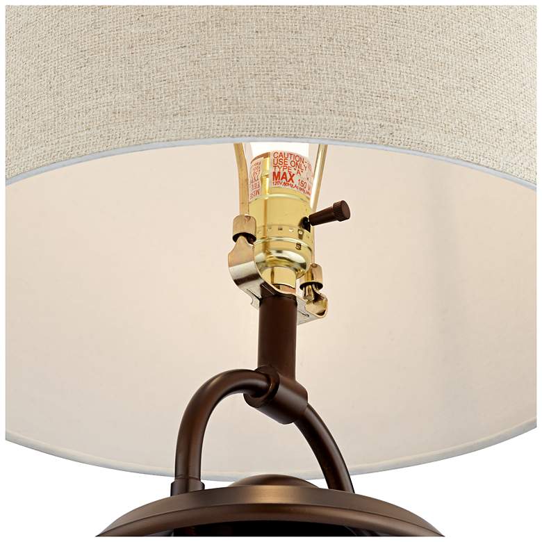 Image 3 Franklin Iron Works Fredrik 27" Bronze Lantern Night Light Table Lamp more views
