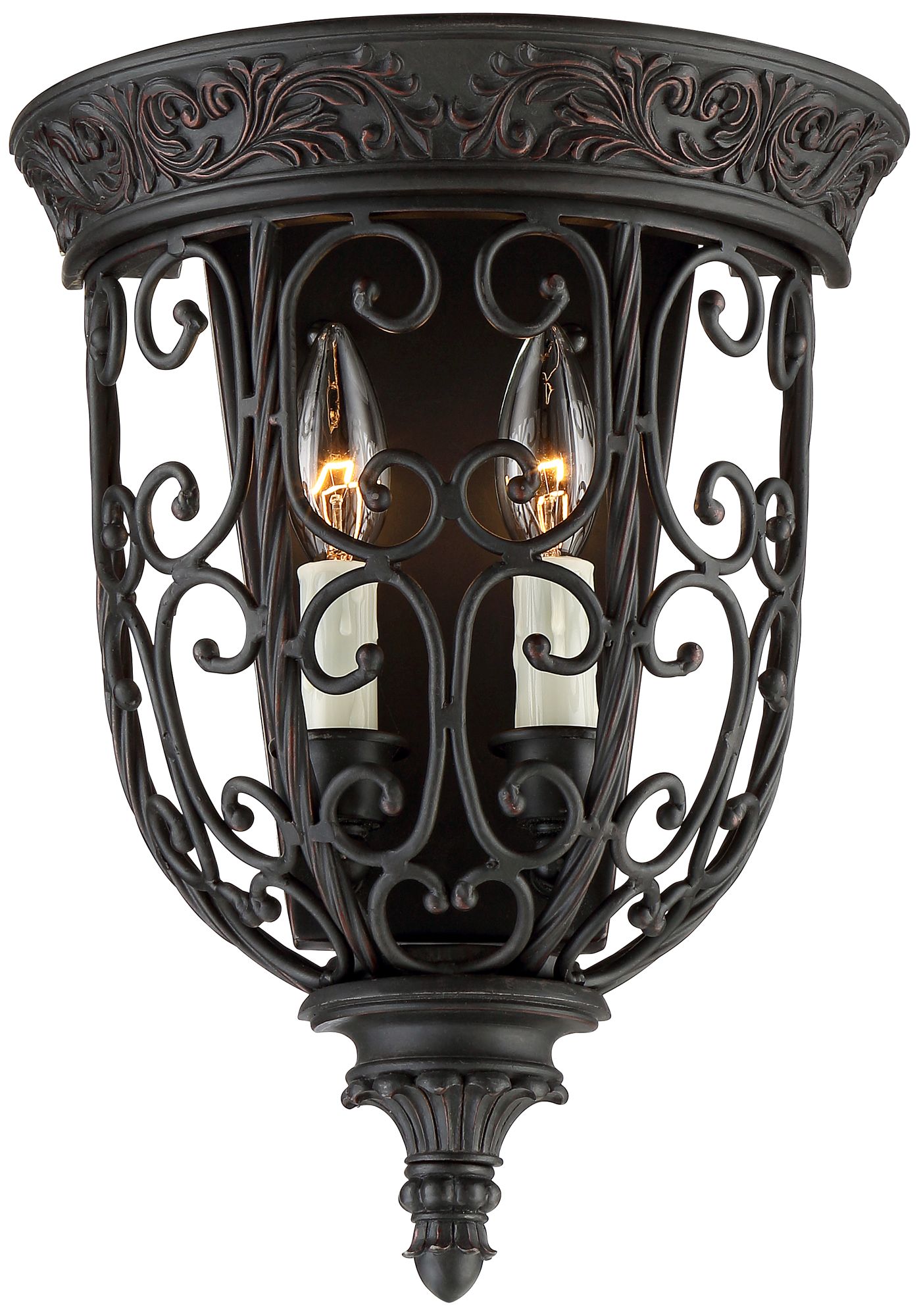 Bronze scroll deals metal wall sconce