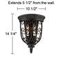 Franklin Iron Works French Scroll 14 1/4" Rubbed Bronze Wall Sconce