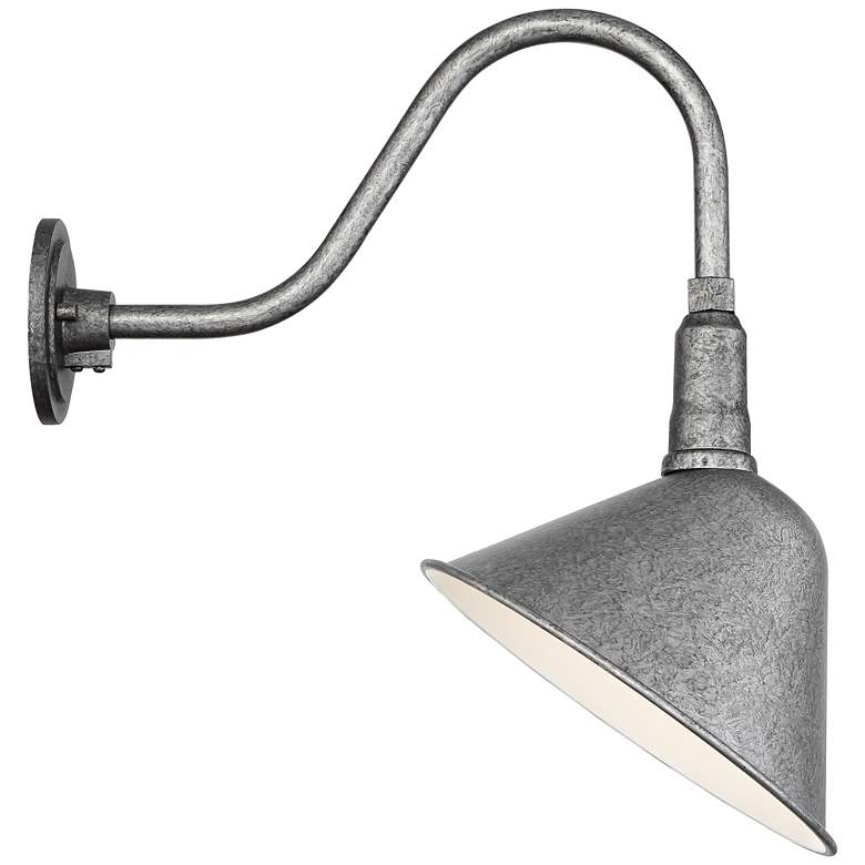 Image 5 Franklin Iron Works Galvanized 18" High RLM Barn Light Wall Sconce more views