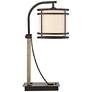 Franklin Iron Works Gentry 25" Bronze Mission Outlet and USB Desk Lamp