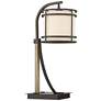 Franklin Iron Works Gentry Bronze Mission Power Outlet and USB Desk Lamp