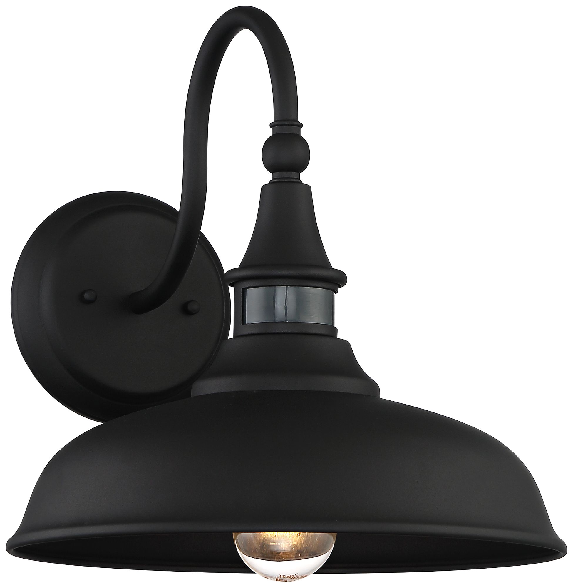 Image 3 Franklin Iron Works Gough 12 1/2" Black Motion Sensor Outdoor Barn Lt