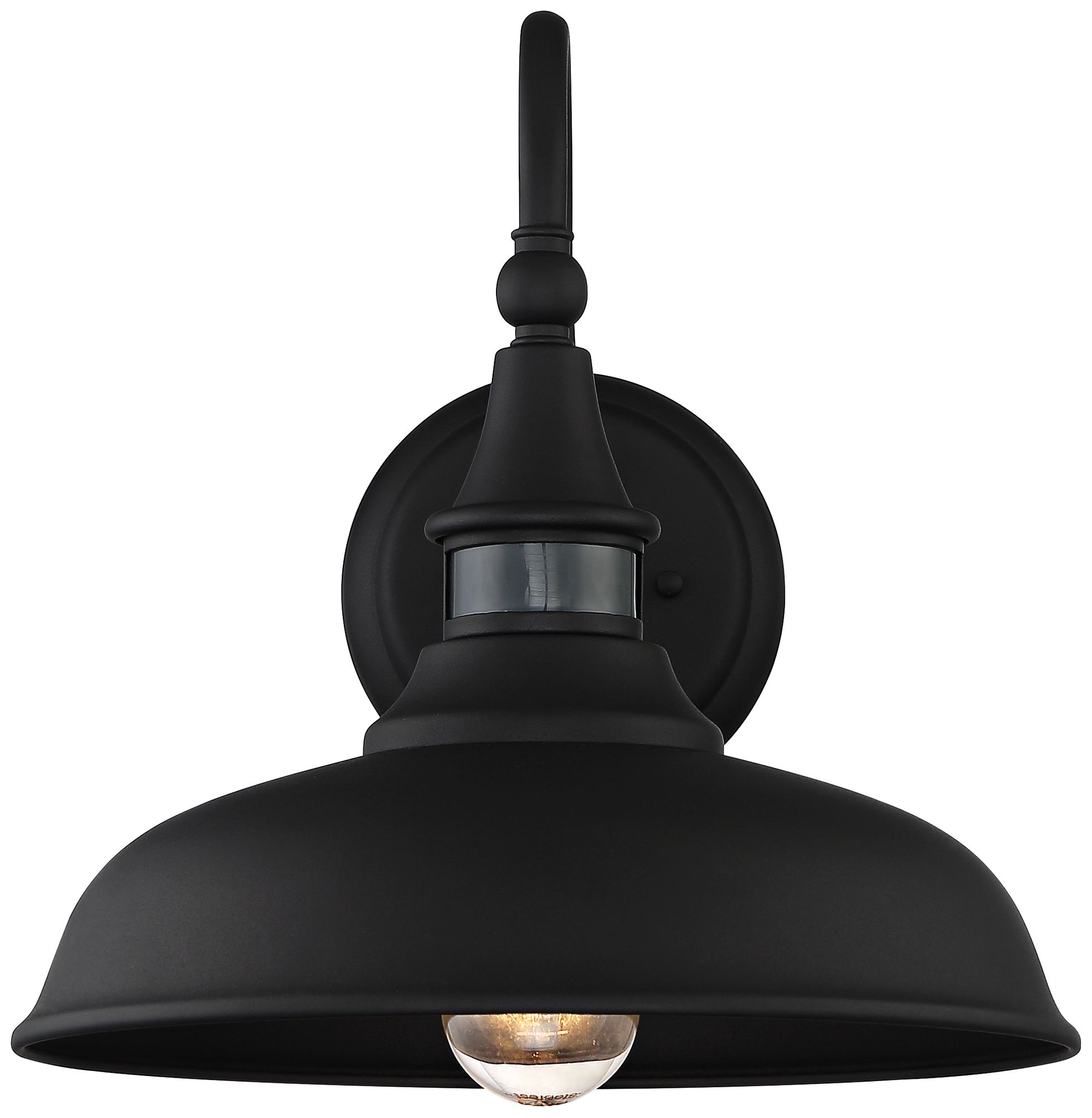 Image 5 Franklin Iron Works Gough 12 1/2" Black Motion Sensor Outdoor Barn Lt more views