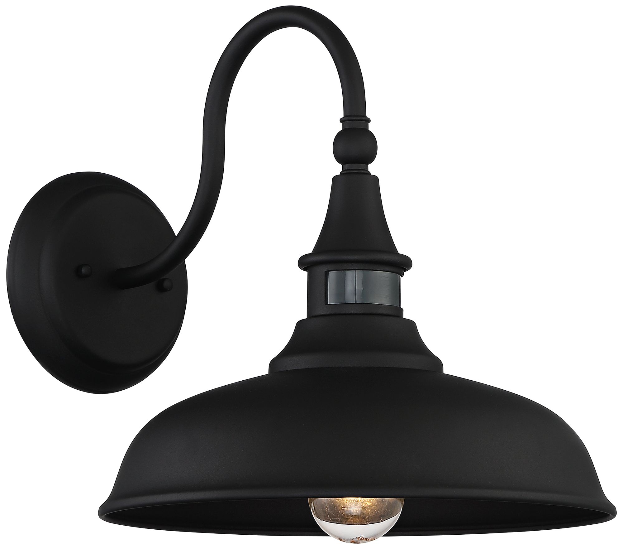 Image 6 Franklin Iron Works Gough 12 1/2" Black Motion Sensor Outdoor Barn Lt more views