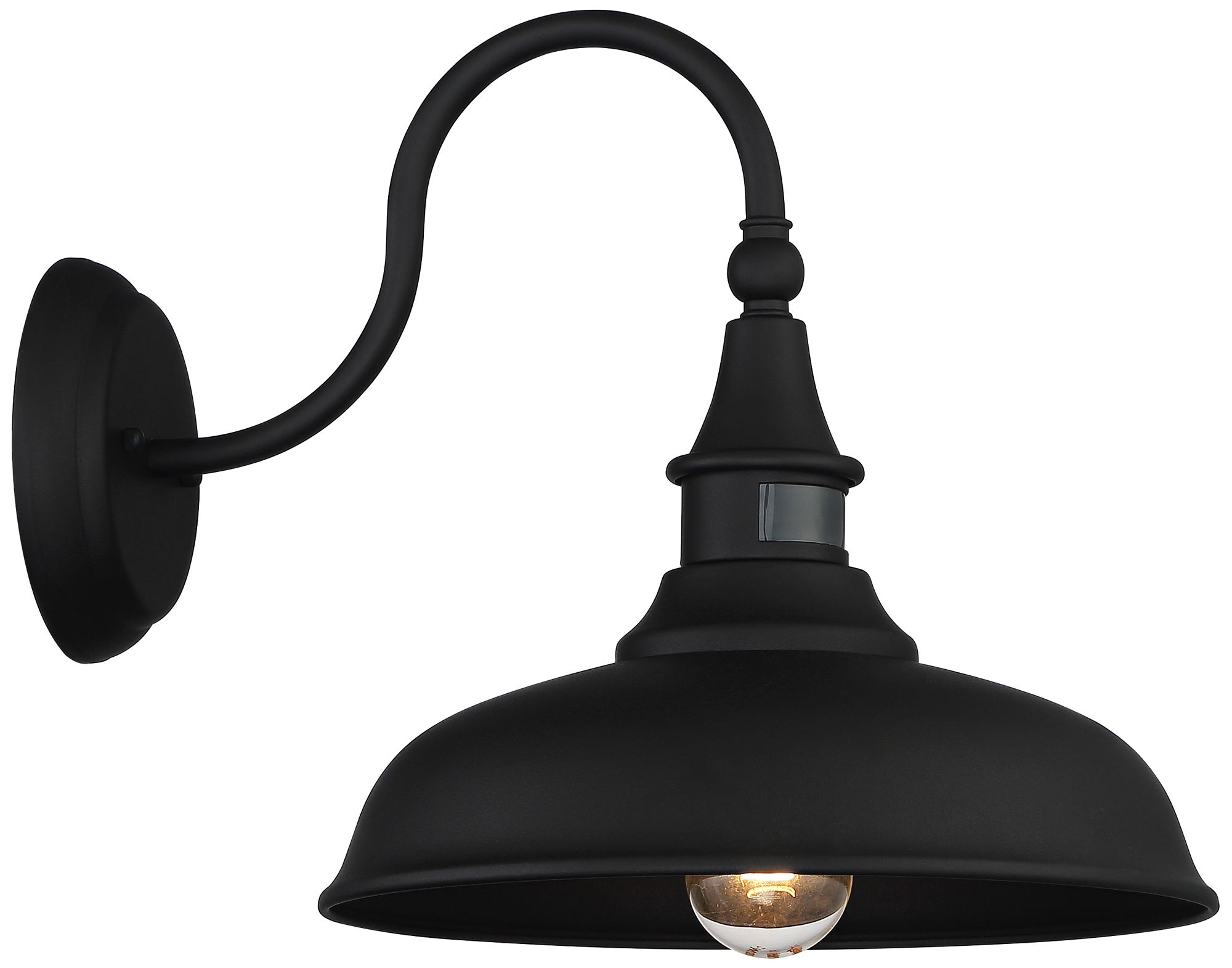 Image 7 Franklin Iron Works Gough 12 1/2" Black Motion Sensor Outdoor Barn Lt more views