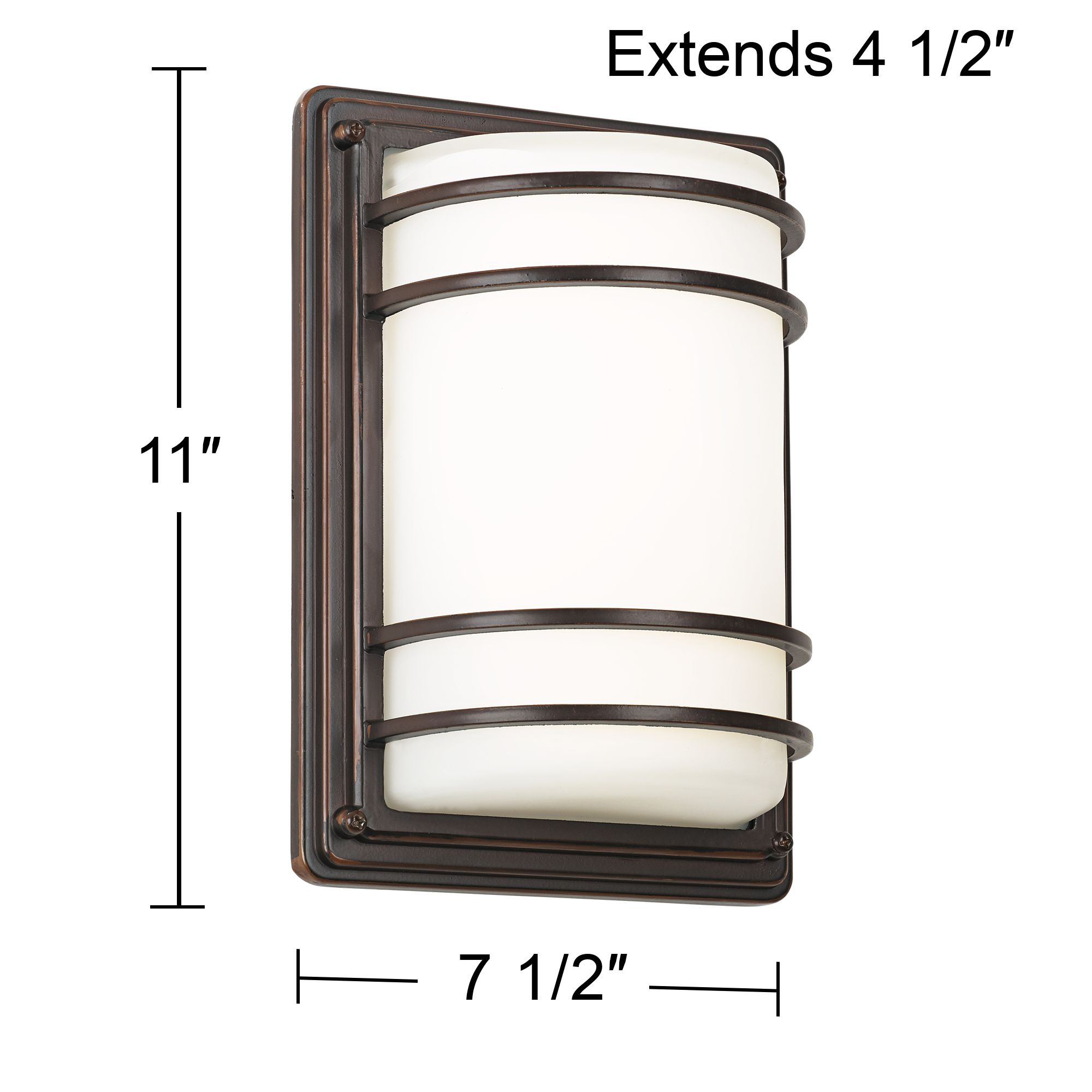 Image 7 Franklin Iron Works Habitat 11"H Bronze Opal Glass Outdoor Wall Light more views