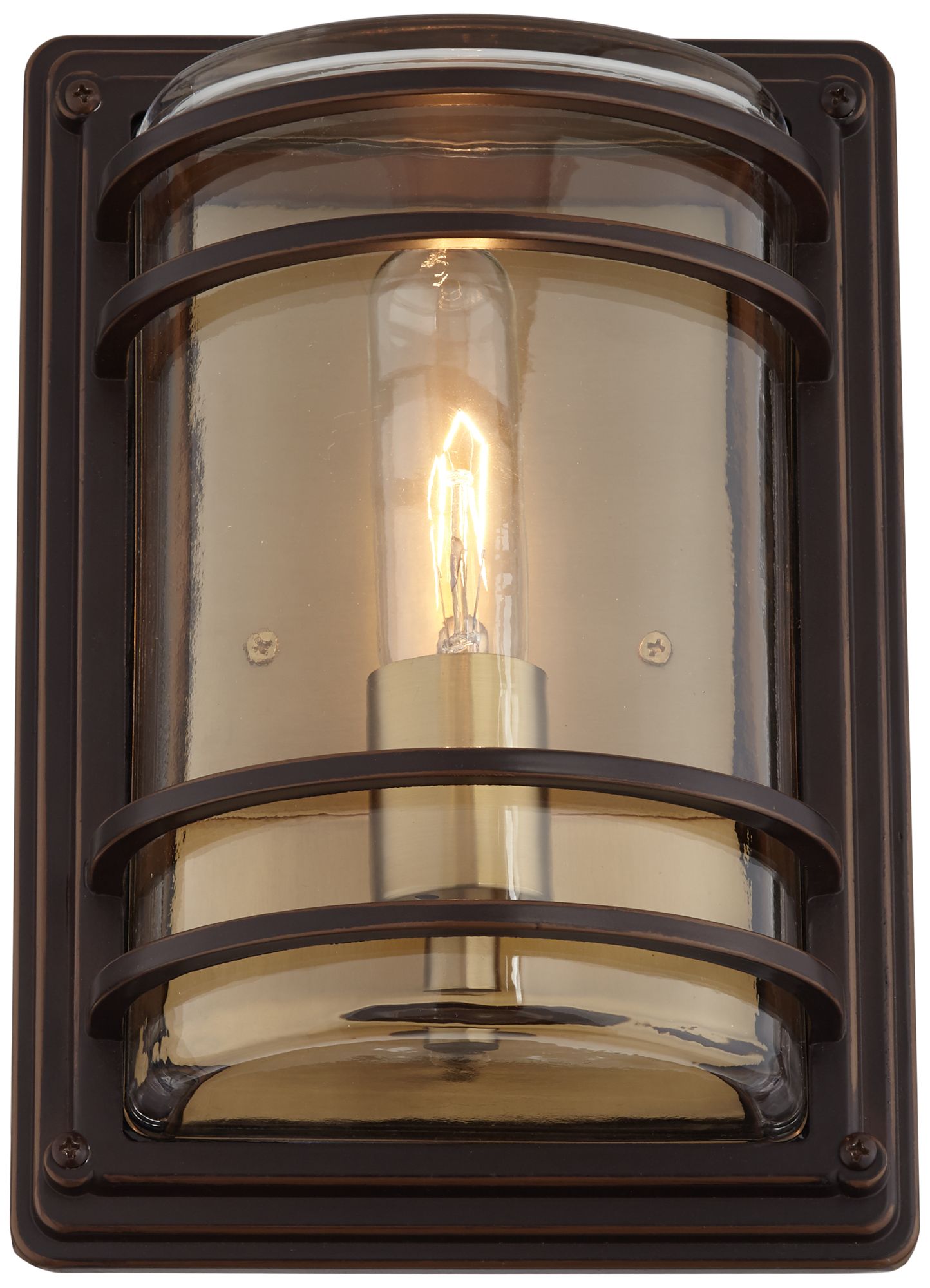Franklin Iron Works Habitat 11"H Bronze Warm Brass Outdoor Wall Light