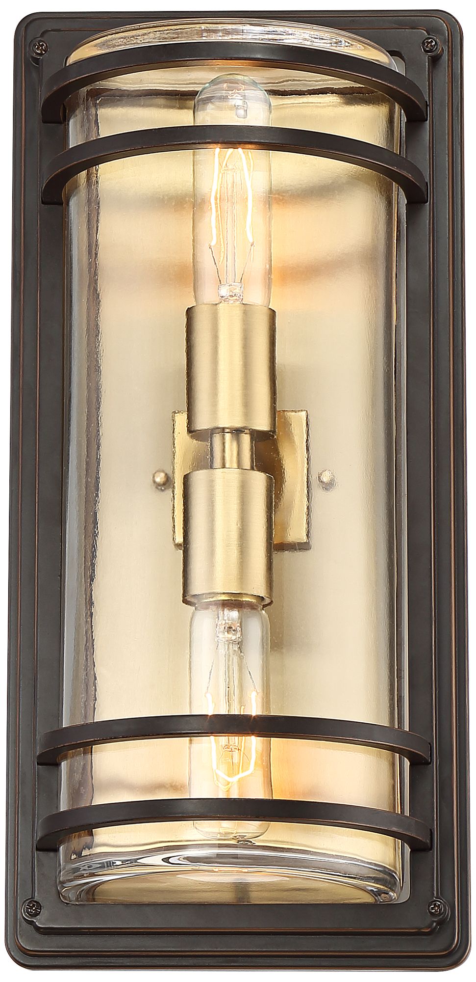 Franklin Iron Works Habitat 16" Bronze and Brass Outdoor Wall Light
