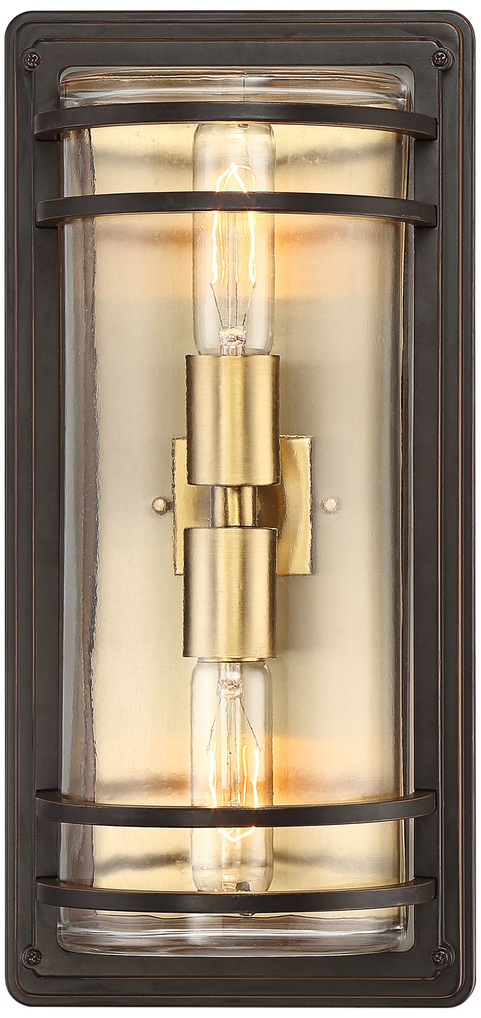 Image 4 Franklin Iron Works Habitat 16" Bronze and Brass Outdoor Wall Light more views