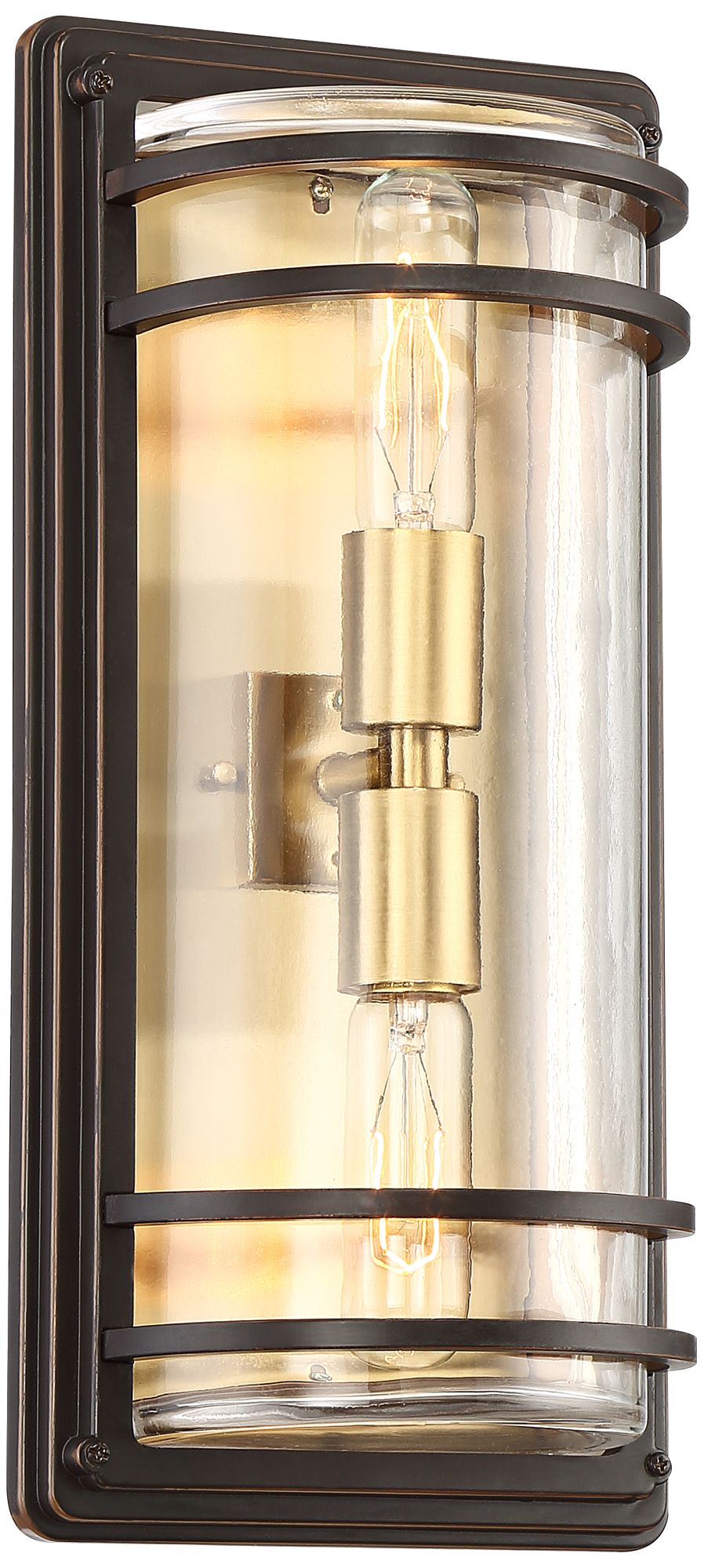 Image 5 Franklin Iron Works Habitat 16" Bronze and Brass Outdoor Wall Light more views