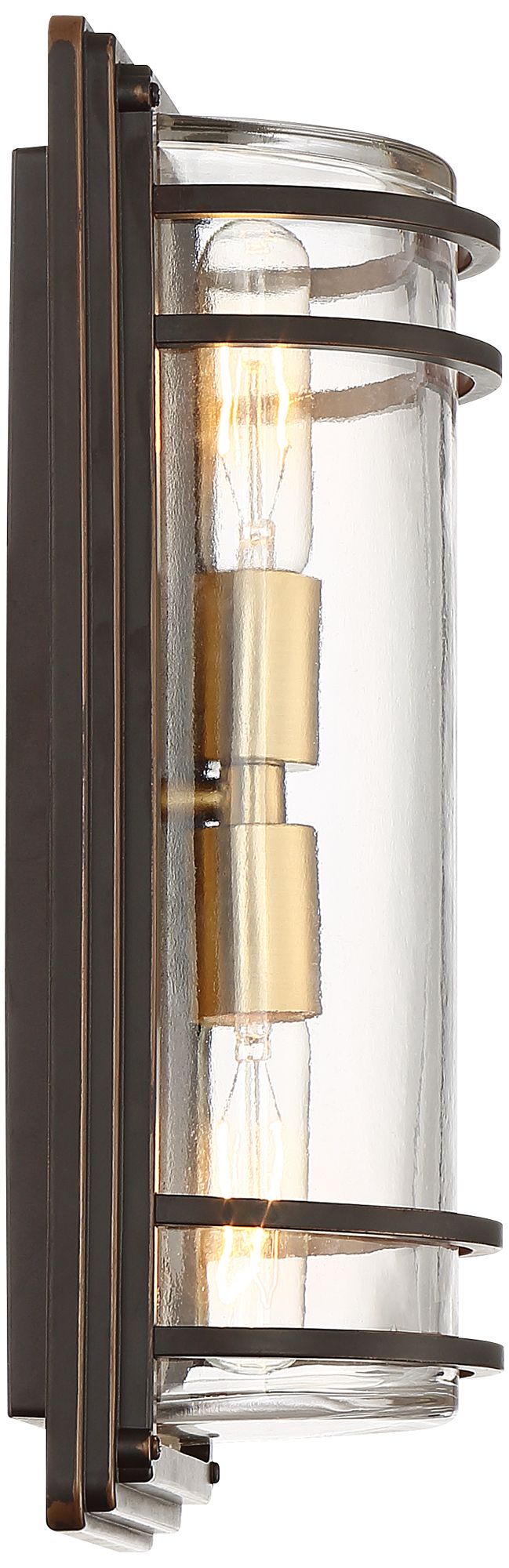 Image 7 Franklin Iron Works Habitat 16" Bronze and Brass Outdoor Wall Light more views