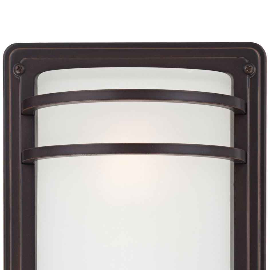 Image 4 Franklin Iron Works Habitat 16" Bronze/Opal Glass Outdoor Wall Light more views