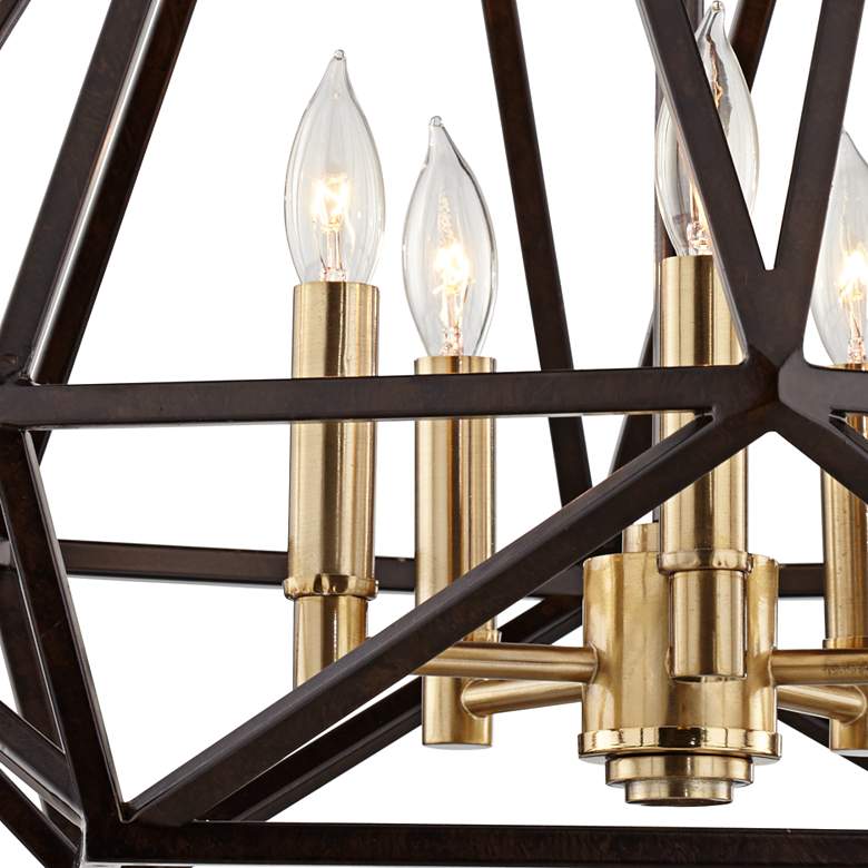 Image 4 Franklin Iron Works Hawking 20" Wide Bronze 5-Light Pendant Chandelier more views