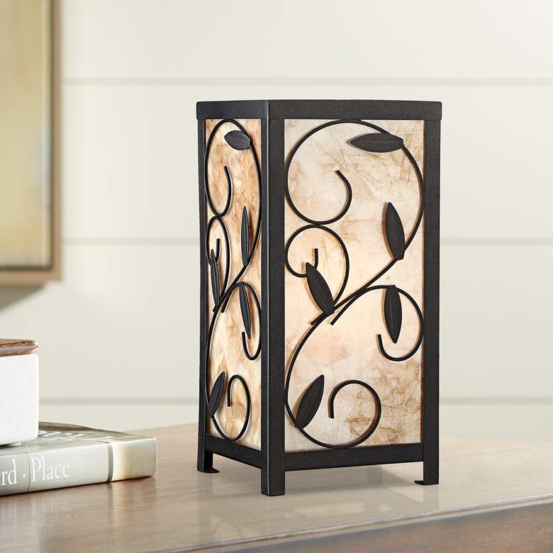 Image 1 Franklin Iron Works Henri 11" High Mica Accent Table Lamp