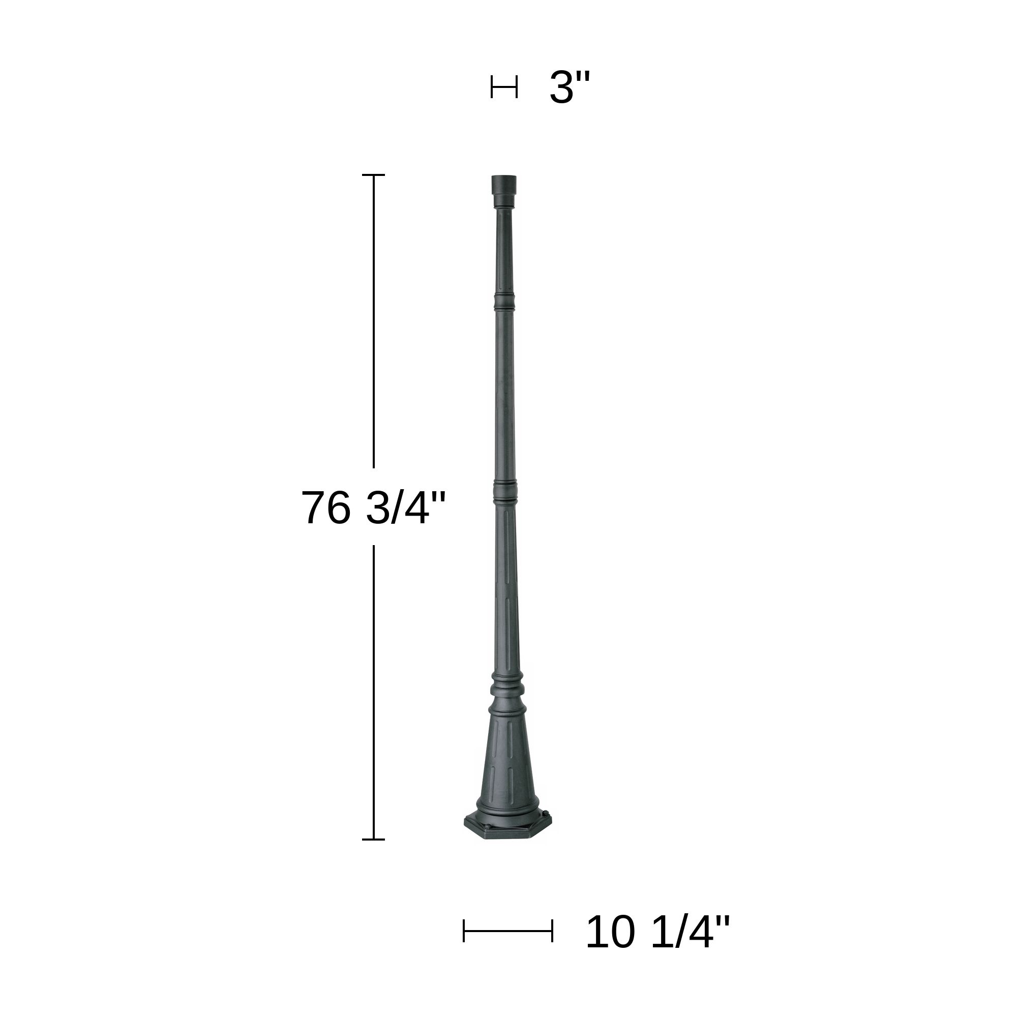 Image 5 Franklin Iron Works Hepworth 76 3/4" High Black Outdoor Light Post more views