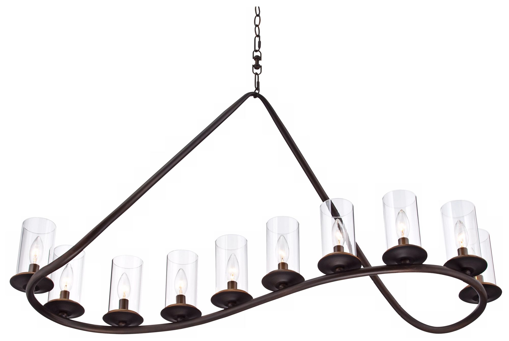 Image 6 Franklin Iron Works Heritage 44" Bronze 10-Light Island Chandelier more views