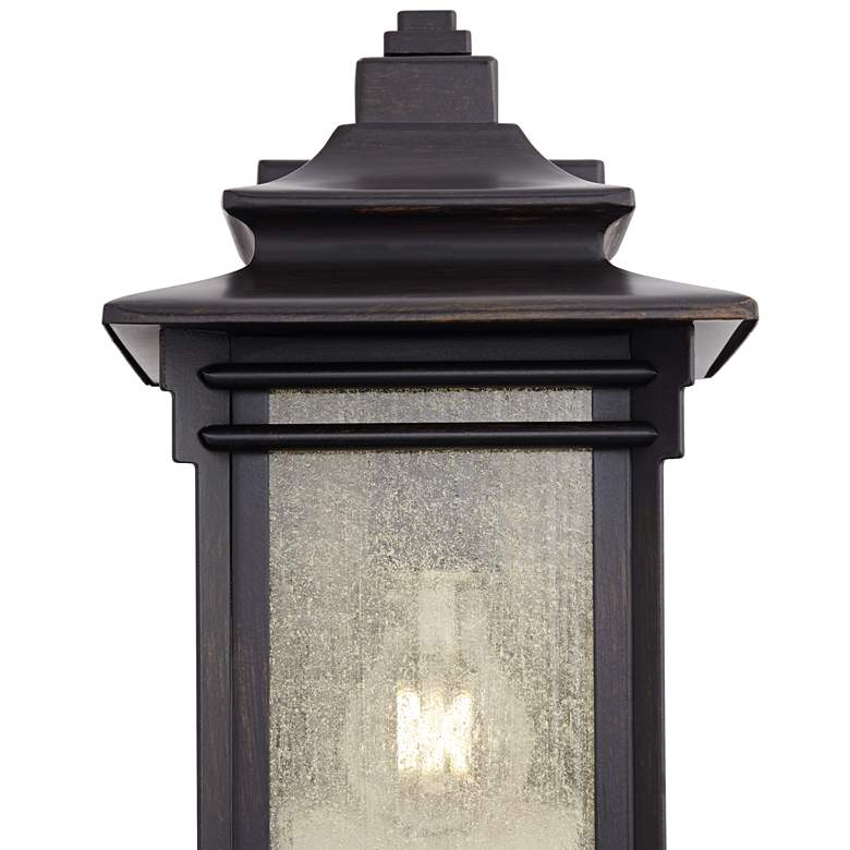Image 3 Franklin Iron Works Hickory Point 12" Walnut Bronze Outdoor Wall Light more views