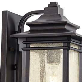 Image4 of Franklin Iron Works Hickory Point 12" Walnut Bronze Outdoor Wall Light more views