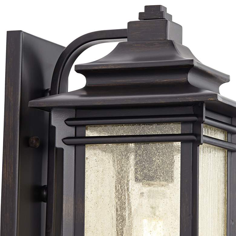 Image 4 Franklin Iron Works Hickory Point 12 inch Walnut Bronze Outdoor Wall Light more views