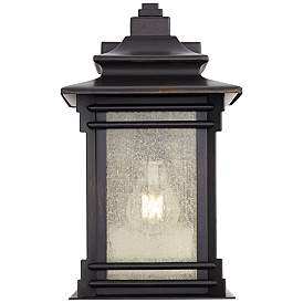 Image5 of Franklin Iron Works Hickory Point 12" Walnut Bronze Outdoor Wall Light more views