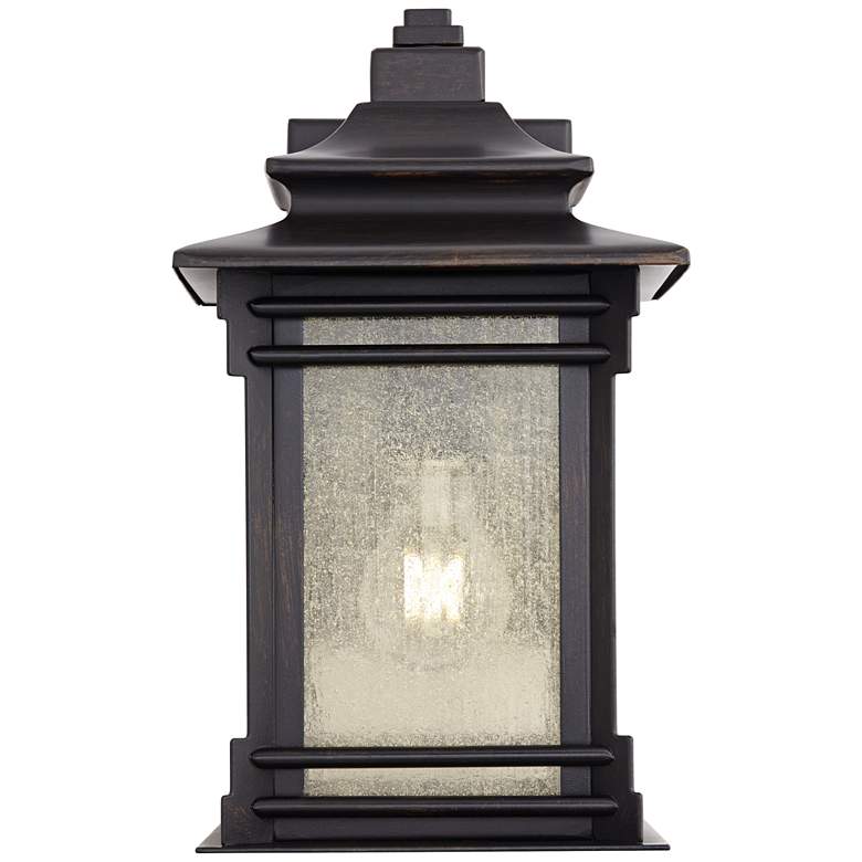 Image 5 Franklin Iron Works Hickory Point 12" Walnut Bronze Outdoor Wall Light more views
