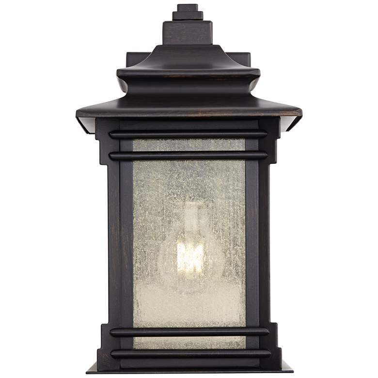 Image 6 Franklin Iron Works Hickory Point 12" Walnut Bronze Outdoor Wall Light more views