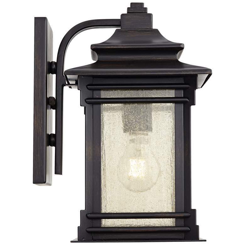 Image 7 Franklin Iron Works Hickory Point 12" Walnut Bronze Outdoor Wall Light more views