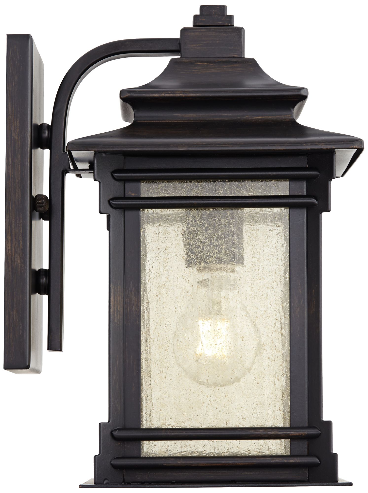 Franklin Iron Works Hickory Point 12" Walnut Bronze Outdoor Wall Light in scene