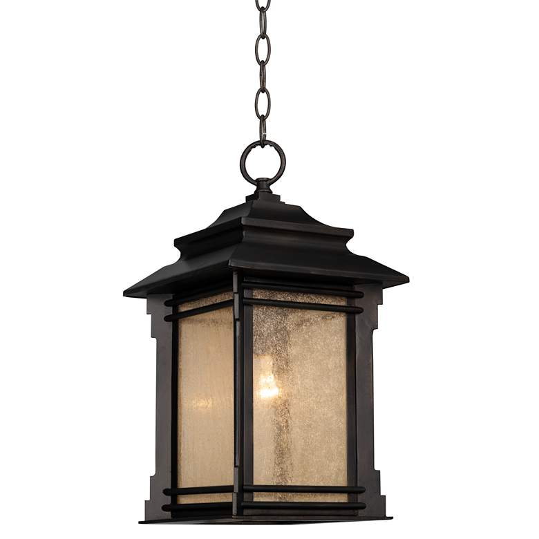 Image 5 Franklin Iron Works Hickory Point 19 1/4" Bronze Outdoor Hanging Light more views