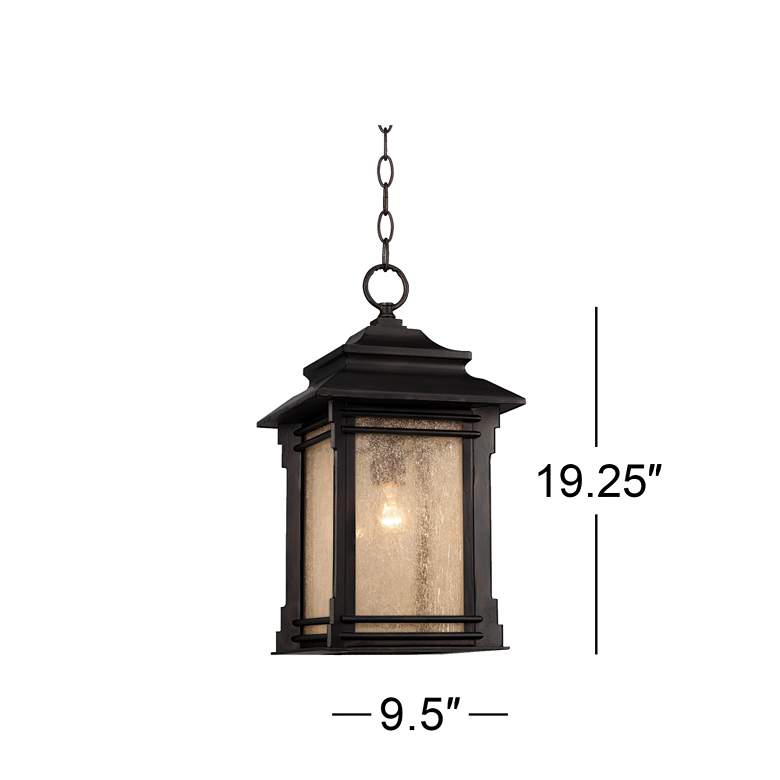 Image 6 Franklin Iron Works Hickory Point 19 1/4 inch Bronze Outdoor Hanging Light more views