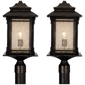Image1 of Franklin Iron Works Hickory Point 21 1/2" Outdoor Post Lights Set of 2