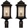 Franklin Iron Works Hickory Point 21 1/2" Outdoor Post Lights Set of 2
