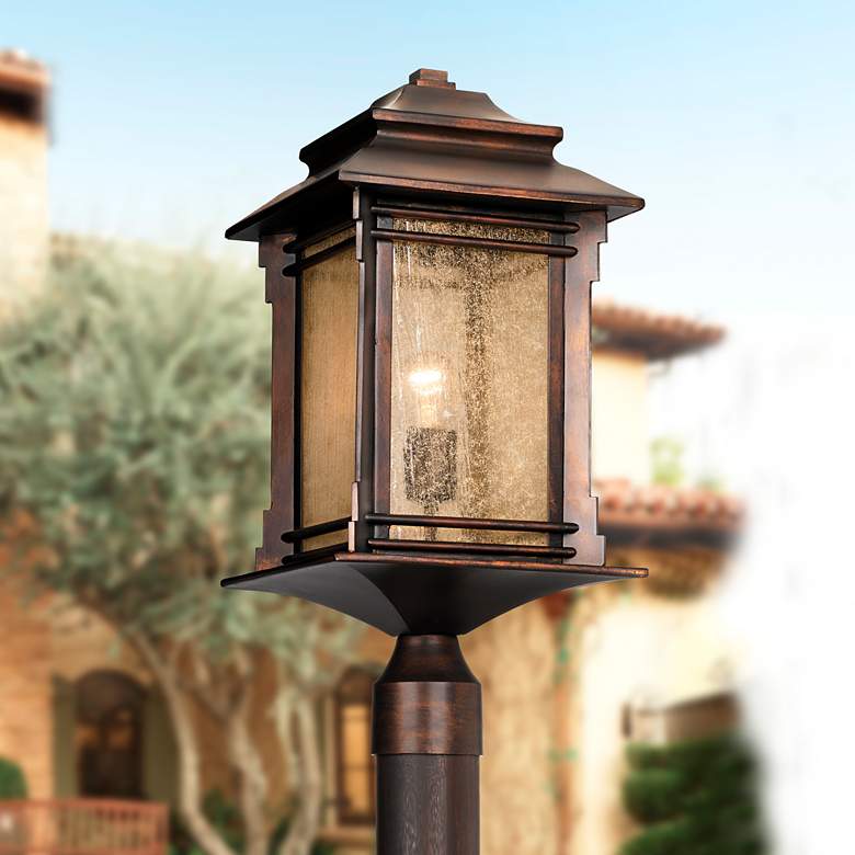 Image 6 Franklin Iron Works Hickory Point 21 1/2" Outdoor Post Lights Set of 2 more views